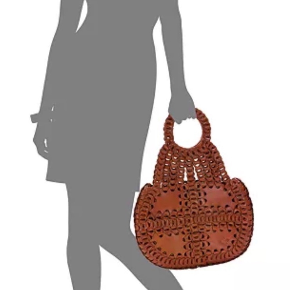 PATRICIA NASH Pisticci Chainlink Leather Flapover Crossbody Bag